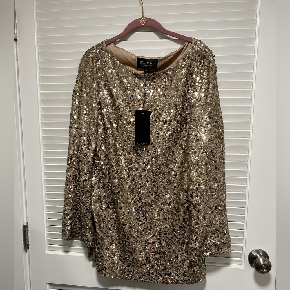 St. John Gold Sequin Top - Picture 2 of 4